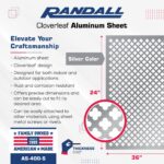 Randall Manufacturing Co., Inc | Perforated Aluminum Sheet | Clover Leaf Design | 24 x 36 inches | .020” Thick | Silver Aluminum | Great for Indoor & Outdoor Use | Made in The USA - Image 2