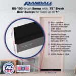 Randall Manufacturing Co., Inc | Door Sweeps – Aluminum & Brush | Brush Sweeps for Gaps Up to 1” | Black Holder | 4 Feet | Fill Gaps & Keep Unwanted Debris Out - Image 2