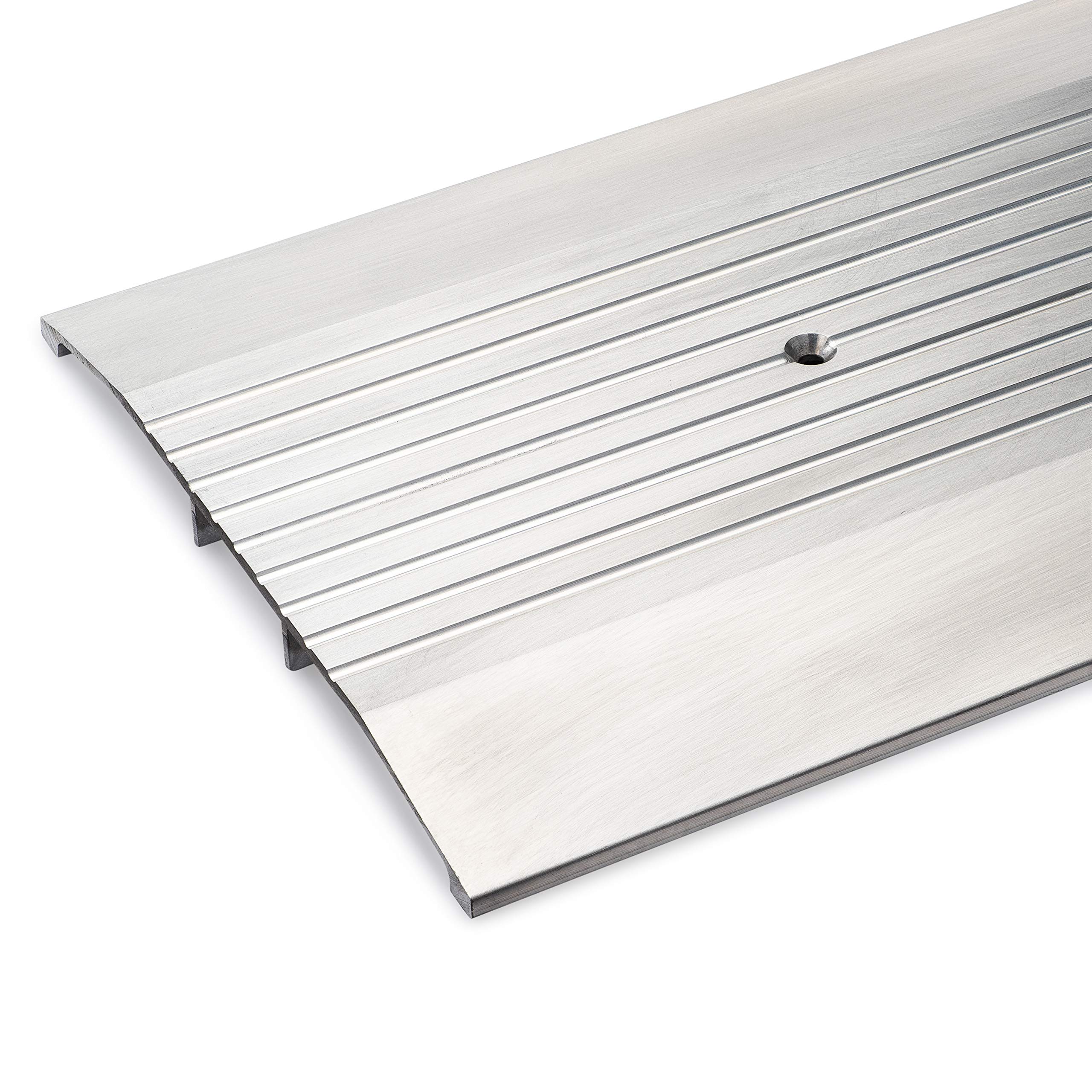 Version 1.0.0 36" X 8" Wide × 1/2" High Heavy‑Duty Corrugated Aluminum Threshold – Pre‑Punched, Includes Screws, ADA‑Compliant, - Image 1