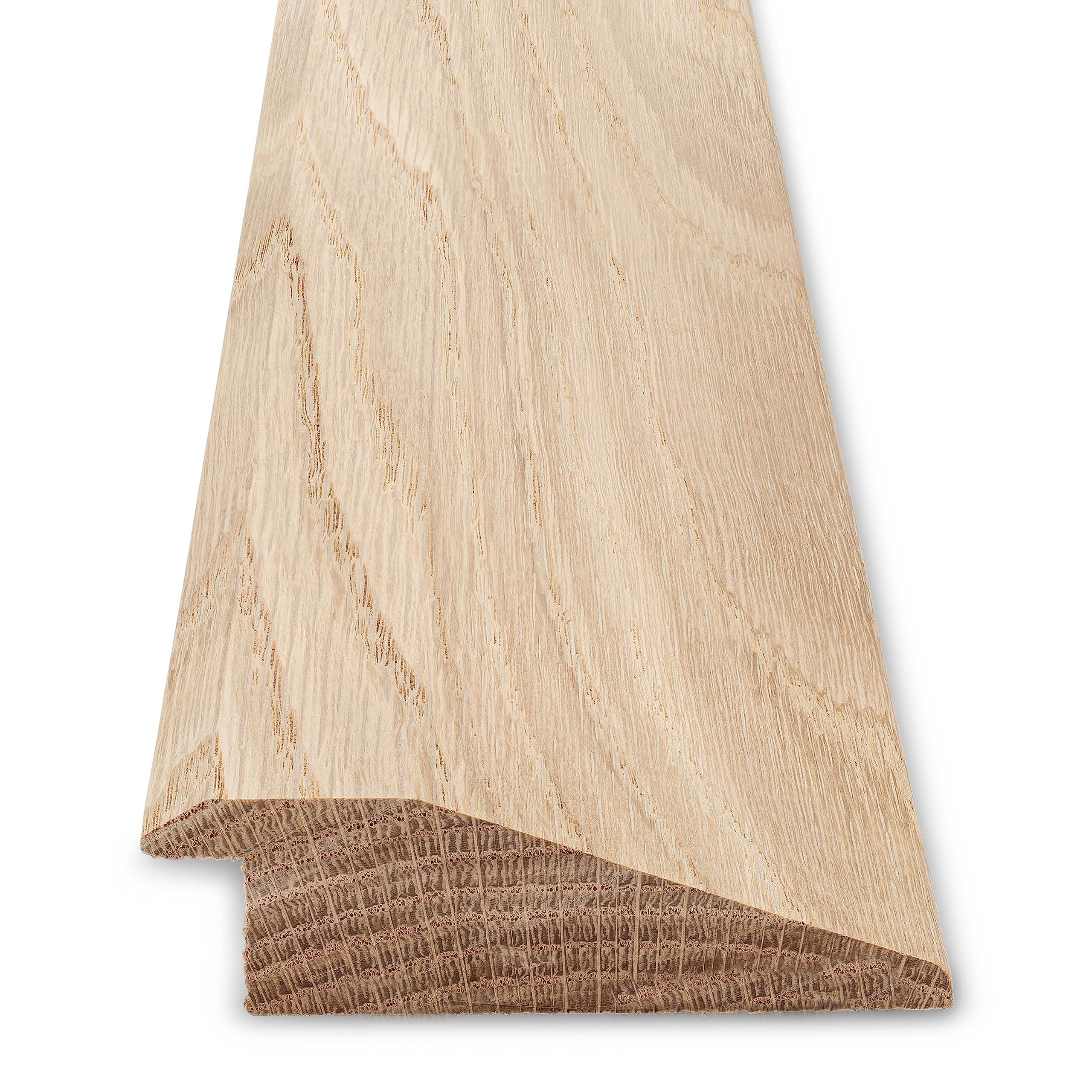 Version 1.0.0 1 Inch Overlap Oak Edge Floor Transition Strip, 4-1/8" Wide x 36" Long, Red Oak Wood Threshold, Doorway Floor Molding for Wood, Tile, Carpet & Laminate Floors, - Image 1