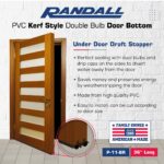 36" Kerf Slide-in Double Bulb Seal Weatherstrip Door Bottom – Durable Seal for Energy Efficiency & Draft Protection (Brown) - Image 3