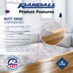 36" Red Oak Butt Edging/Reducer – 3/8" Thick x 1-1/4" Wide Unfinished Solid Oak Transition Strip with Installation Holes – Flooring Trim for Hardwood, Laminate & Engineered Floors - Image 4